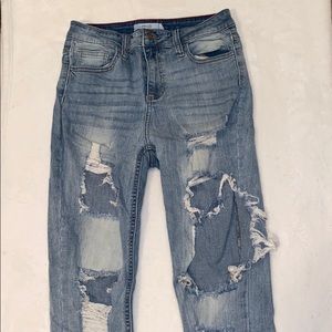 Light Blue Ripped Skinny Jeans